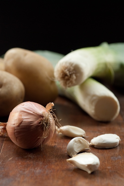 Which reminds me, I need to go to the grocery store after work. leekgarlic