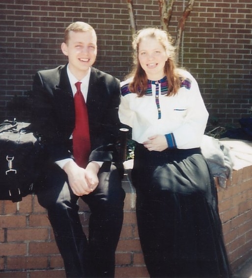 A picture of the two of us right before Cassie had to leave school. She's smiling here but that's mostly the painkillers.
